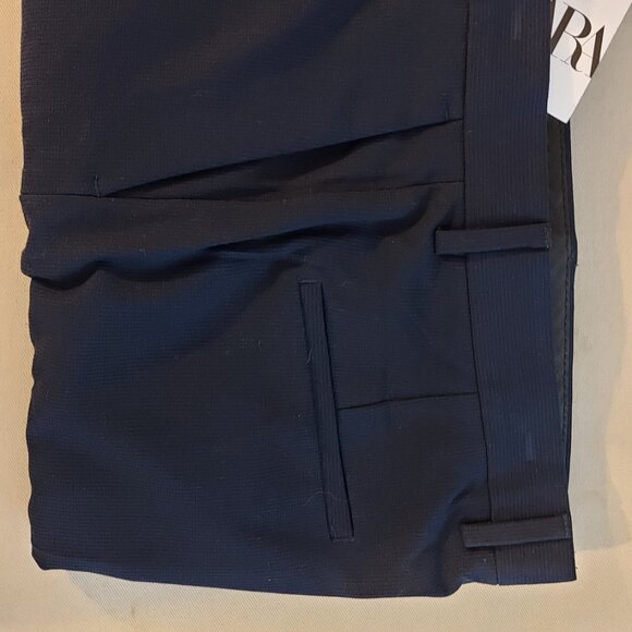 Zara Navy Blue NWT Men’s Size 34 Textured Suit Pants - Picture 9 of 15